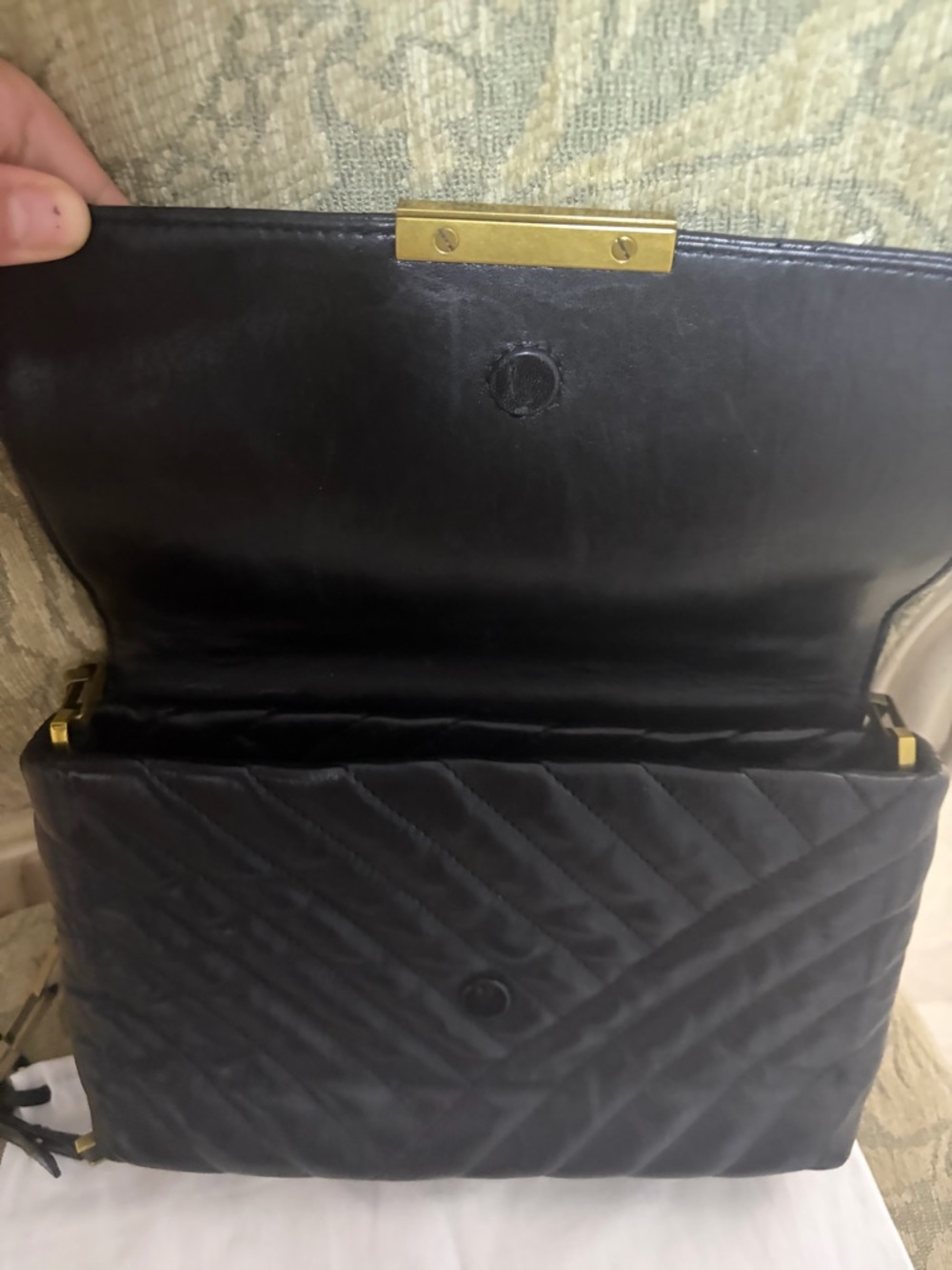 Isabel Marant Black Quilted Leather Crossbody with Gold Chain - Picture 6 of 7